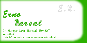 erno marsal business card